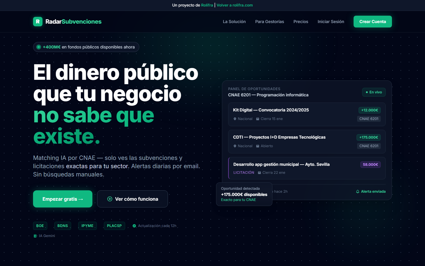 Radar de Subvenciones